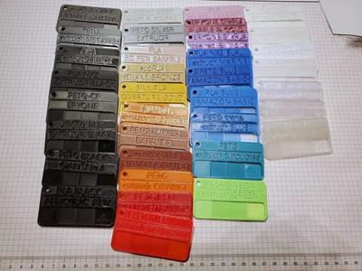 Remix of the Filament Swatch Card with Label ( also see my Holder for the modified card :) )   