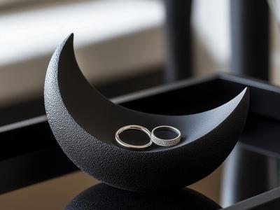 Lunar Crescent Ring Holder 