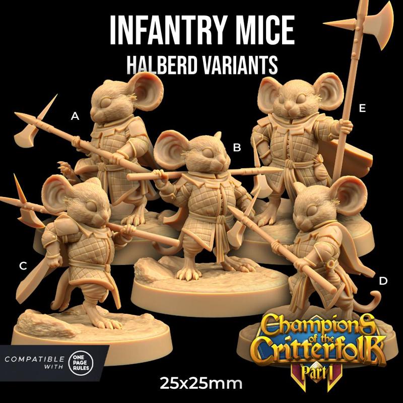 Infantry Mice with Halberds