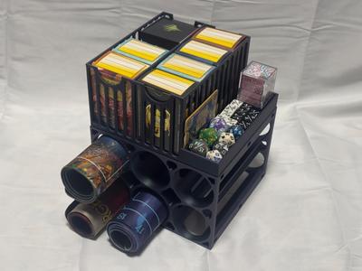 Modular Playmat and Deck Box Storage for Trading Card Games (Magic: The Gathering)