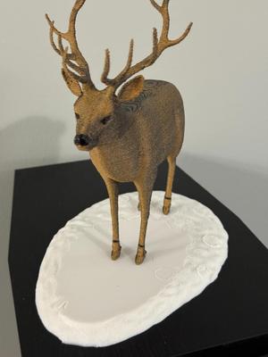 Stag on snow base