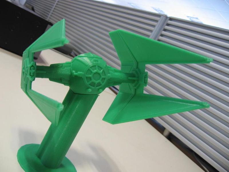 Star Wars TIE Interceptor - sliced to print without support, and with stand