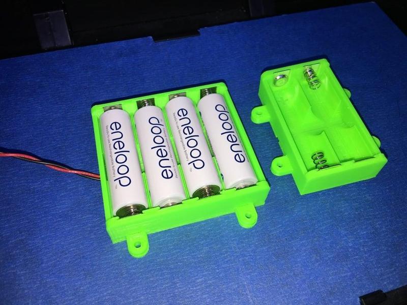 Parametric AA Battery Box With Contacts