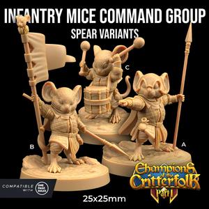 Infantry Mice Command Group with Spears