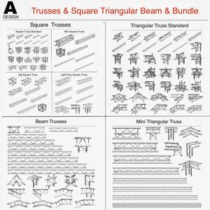 Trusses Square Triangular Beam Collection-129 PCS PRINT Modular