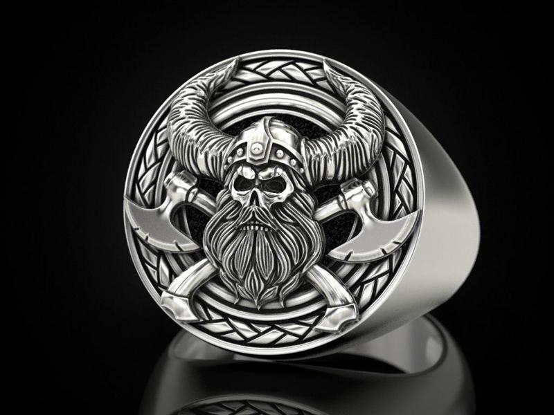 Viking skull ring