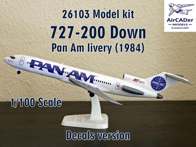 26103 Model kit Boeing 727-200 Down