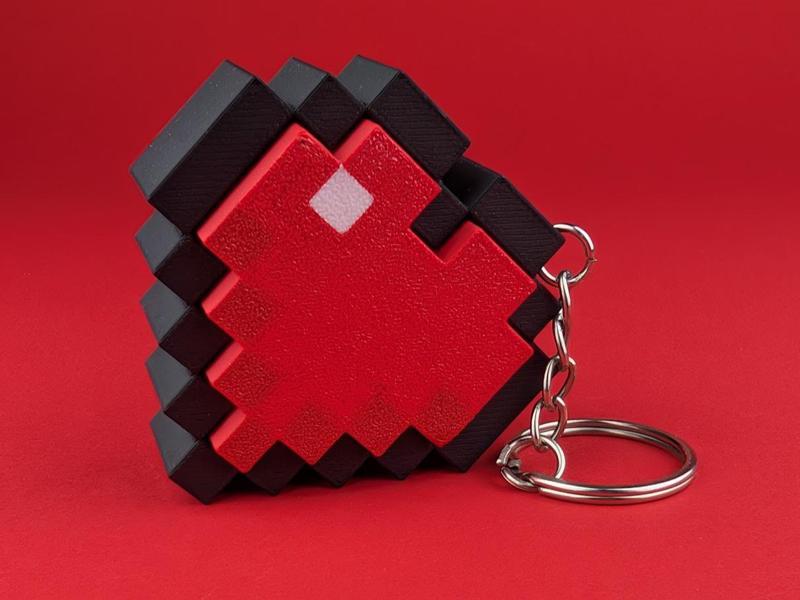 Minecraft Heart Clicky Keychain