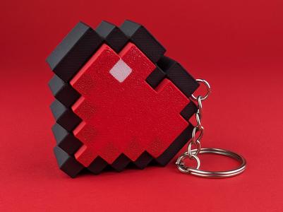 Minecraft Heart Clicky Keychain