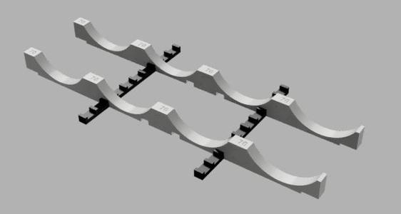 Fridge Bottle anti roll stops - interconnectable and with connectors