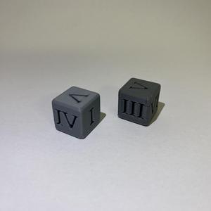 Die with Roman numerals