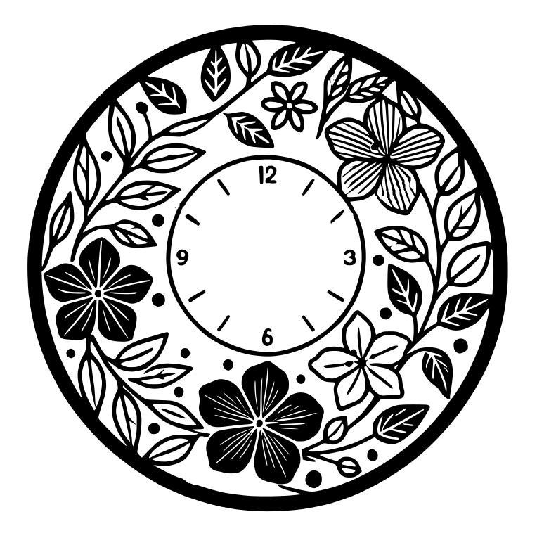 Round flower clock face (clock dial) (3)