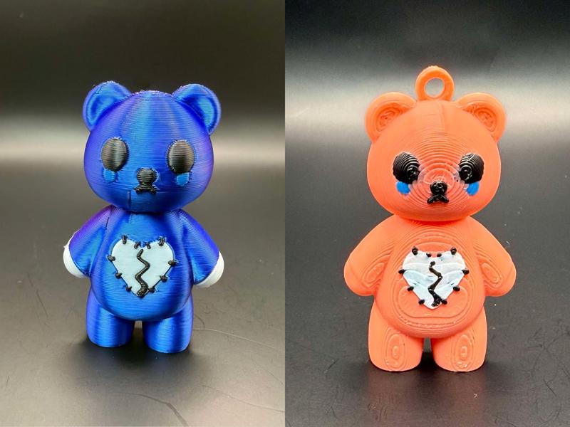 Broken Heart Sad Bear Figure and Keychain