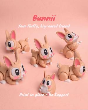 Cute articulated bunny, rabbit no support