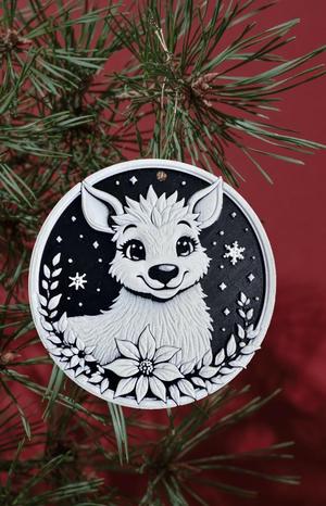 Christmas Cartoon Deer Decoration