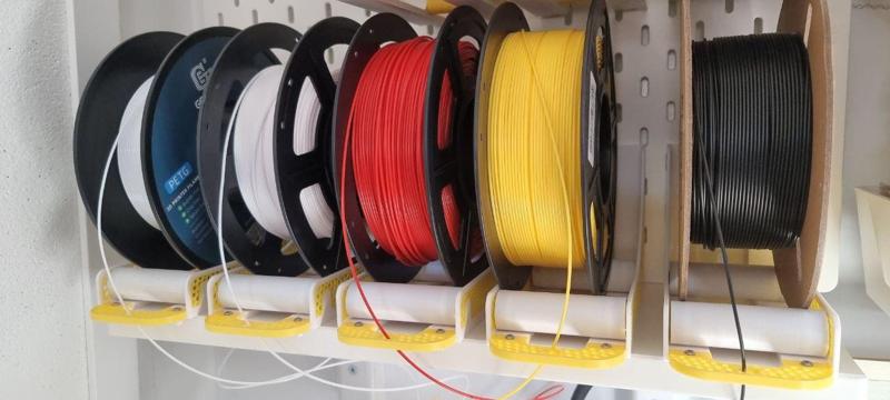Filament Spool Holder for IKEA SKADIS with Rollers