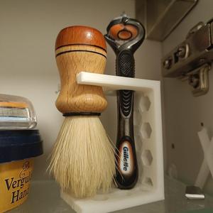 Shaver holder brush and gillet with parametric customizer