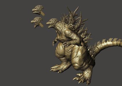 GODZILLA MINUS ONE -1 EXTREME DETAIL DYNAMIC POSE keyed and cut