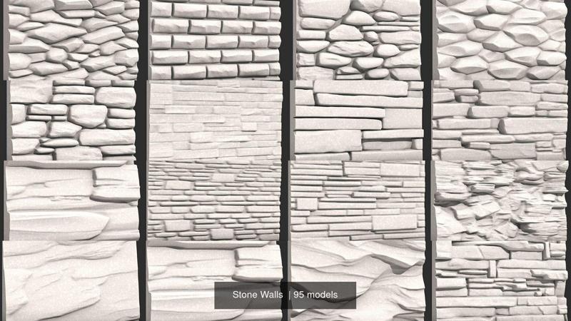 Stone Walls  3D Model Collection