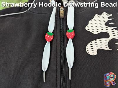Sweet Strawberry Drawstring Hoodie Bead