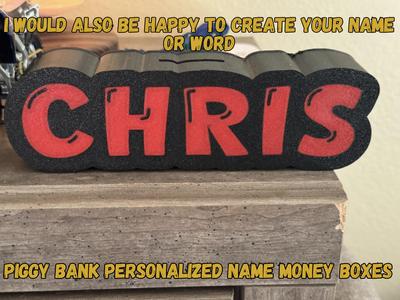 piggy bank personalized Name money boxes Chris