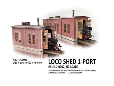 BUILD-0007 Locomotive Shed 1-port German style H0-scale