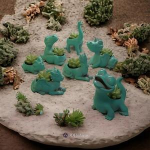 Dinos and Dragons Planter Pack 3D Print Stl Files, 3D Planter Print Files