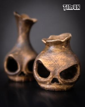PACK OF 4 SKULL VASES