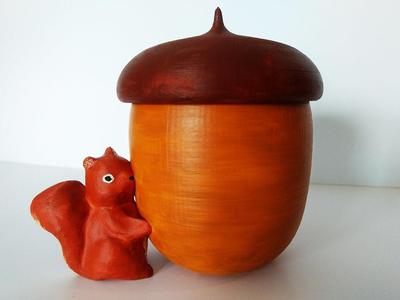 Squirrel nut candle holder/secret storage