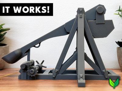 Working 3D Printed Trebuchet Modular Siege Engine