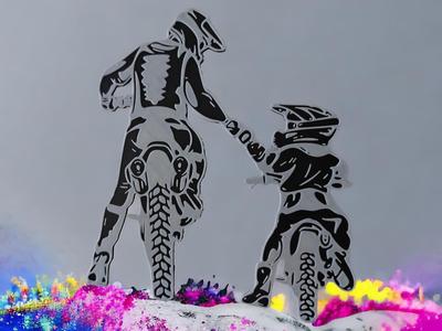 Father and son, in motocross