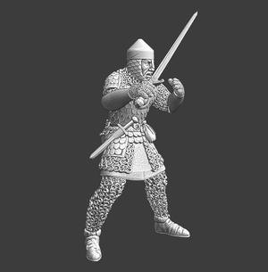 Medieval heavy armoured Latvian warrior