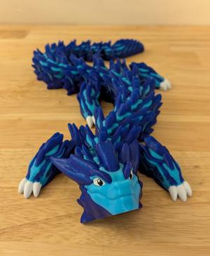 Tsunami Dragon – Articulated Dragon  – Bambu Multicolor & STL