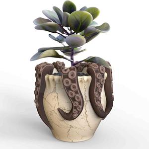 Octopus Planter Pot STL 3D Printer file: instant download plant lady gift