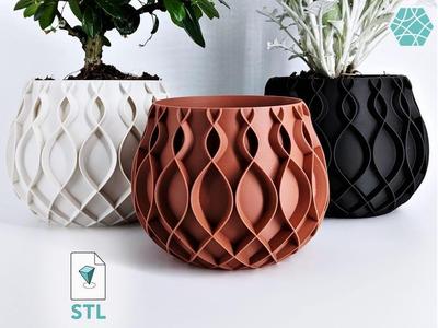 Plant Pot STL 3D Print File Model “Bellvere” for Planters and big Plant Pots to 3D Print | Flower Pot |  Instant Download