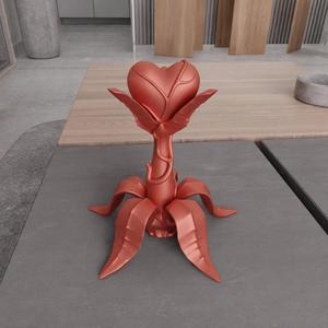 3D Heart Trophy with Leaf and Ivy for Valentine Gift with Stl File & Valentine Heart, Heart Art, Heart Gift, 3D Printed Decor, Heart Decor