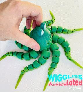 WIGGLISS – octopus / ARTICULATED TOY / 3D MODEL PRINT / SLA / PLA / STL / OBJ