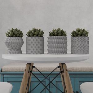 3d printing stl file set decorative planter pot for home decoration and furniture