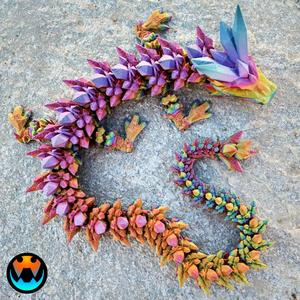Crystal Dragon, Articulating Flexi Wiggle Pet, Print in Place, Fantasy