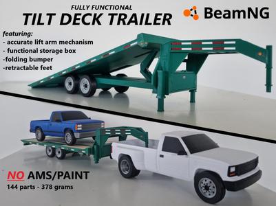 Functional tilt deck trailer for D-series tow rig