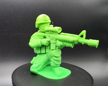 Kneeling Modern Army Man with M16