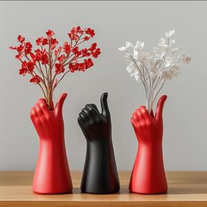 Thumbs Up Hand Art Vase - Modern 3D Printed Flower Holder
