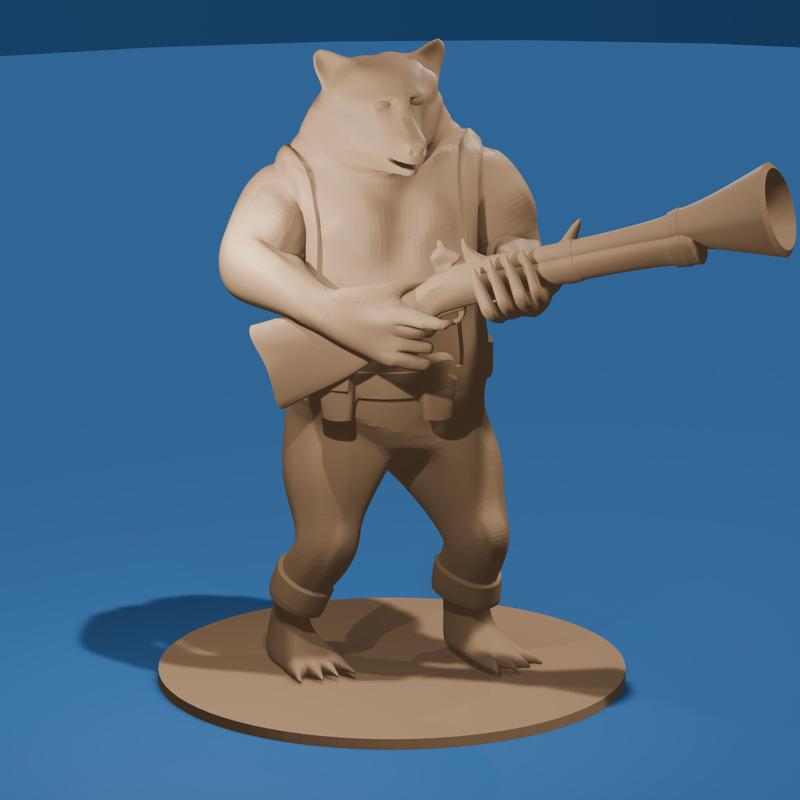 Bearman with a Banjo - STL Model for 3D Printing