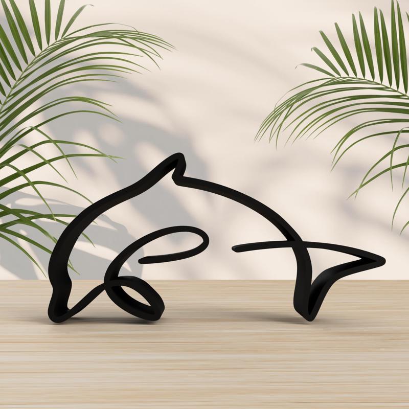 Dolphin One Line Art Model