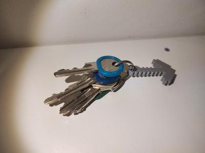 Minecraft pickaxe keychain