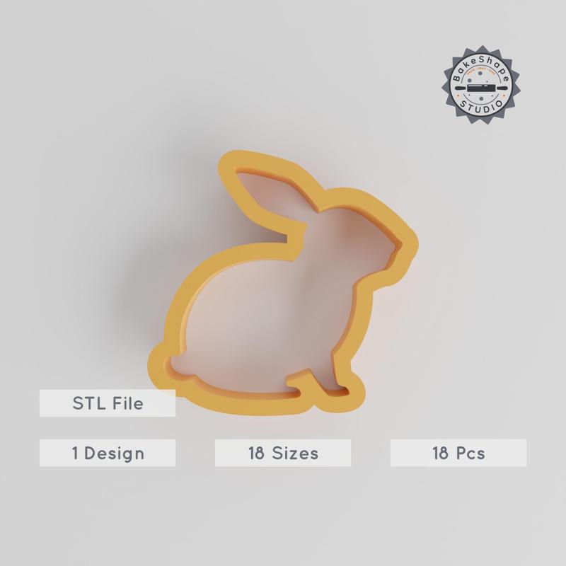 Rabbit Shape Cutter Set, 18 Sizes, Perfect for Cookies, Fondant & Clay, Animal Fauna Design PRODUCT_140