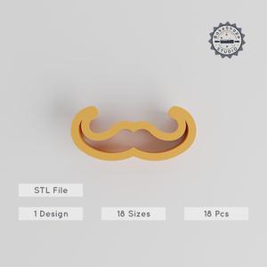 Moustache Shape Cutter Set, 18 Pieces, 0.75"-5", Perfect for Cookies, Fondant & Clay PRODUCT_260