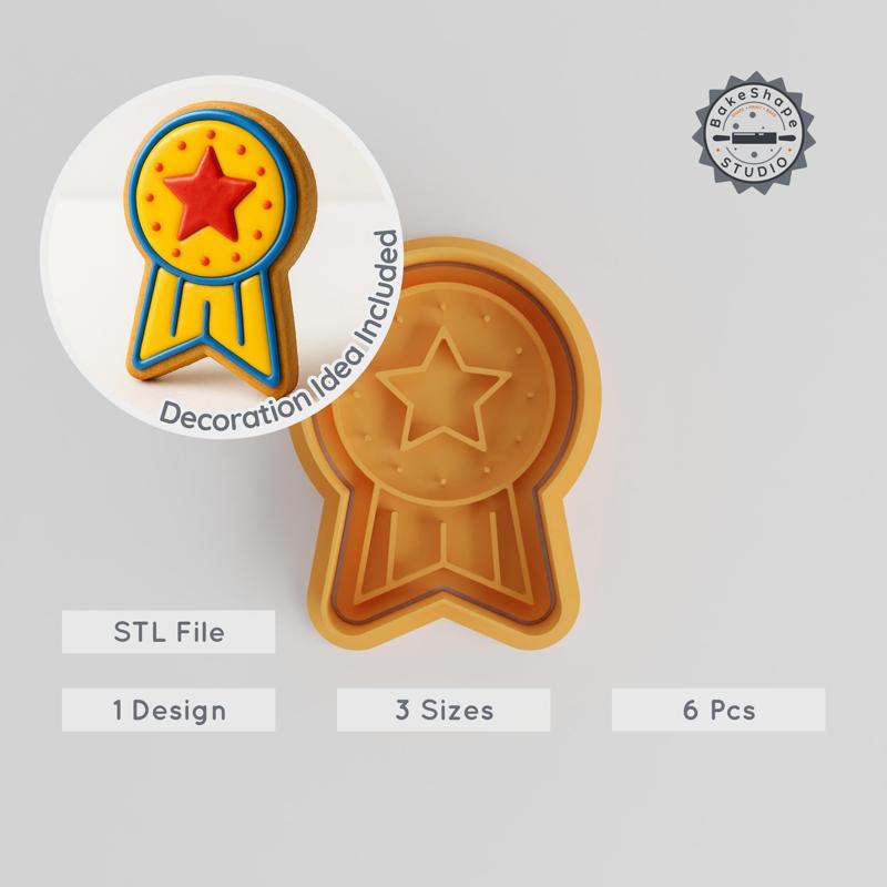 Reward Shape Cutter & Stamp Set, Cookie & Fondant Tools, Game-Themed, Sizes S/M/L, 6 Pieces PRODUCT_687