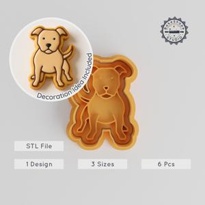 American Pit Bull Cookie Cutter & Stamp, Dog Lover, Fondant & Cookie Craft, 3 Size Set PRODUCT_285
