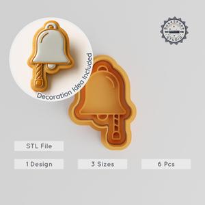 Ship Bell Shape Cutter & Stamp, Cookie Fondant Tool, Maritime Bell, Nautical Chime, S/M/L Set, 3D Print STL PRODUCT_1139